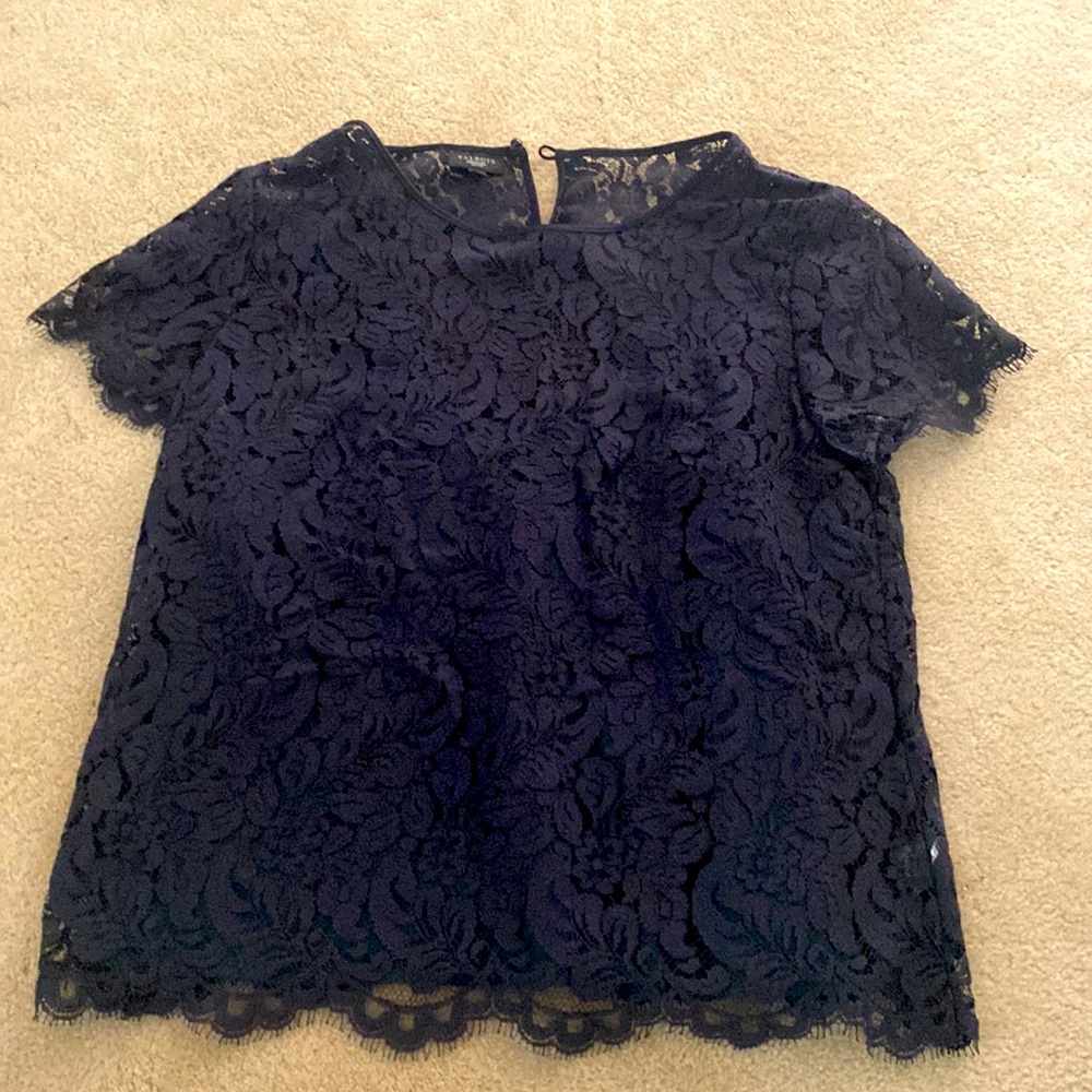 Navy blue with teal underlay tank top from Talbots.